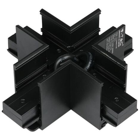 V-TAC Connettore a Croce per Binari Magnetici Colore Nero