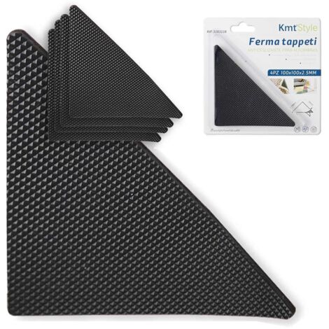 4pz Adesivi Ferma Tappeto Antiscivolo Forma Triangolare 100x100x2.5mm per Parquet, Laminato, Piastrelle, PVC, Sughero e Vinile (1/3)