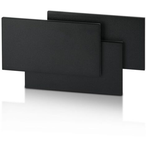 Applique Lampada LED da Muro 12W 3000K Carcassa Nera Rettangolare con Forme Sovrapposte IP20 SKU-218204