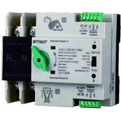 ETTROIT JX11298 ATS Interruttore di Trasferimento Automatico Fotovoltaico a Doppia Alimentazione 125A 2P