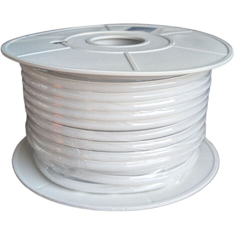 Striscia Led 220V AC IP65 Da 50 Metri, Bianco Caldo 3000K, 10W/M 260LED/M 888LM/M, Tagliabile Ogni 5cm, CRI≥85 10X7mm, Angolo 180°, IP65, Tanti Accessori Inclusi