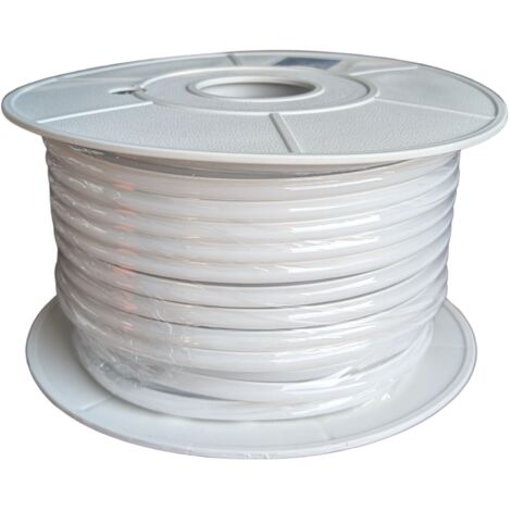 Striscia Led 220V AC IP65 Da 50 Metri, Bianco Neutro 4000K, 10W/M 260LED/M 888LM/M, Tagliabile Ogni 5cm, CRI≥85 10X7mm, Angolo 180°, IP65, Tanti Accessori Inclusi