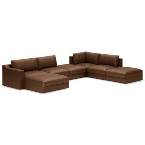 Canapé d'Angle à droite Salon Moderne en Forme de L avec Pouf Tapissé