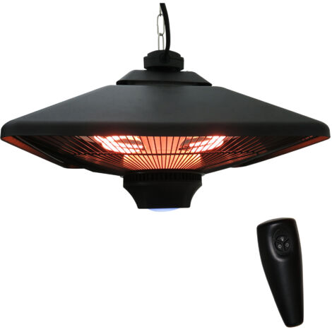 Chauffage de Terrasse Chauffage de Plafond Télécommande Éclairage LED 2000W 43x43x25cm (1/5)