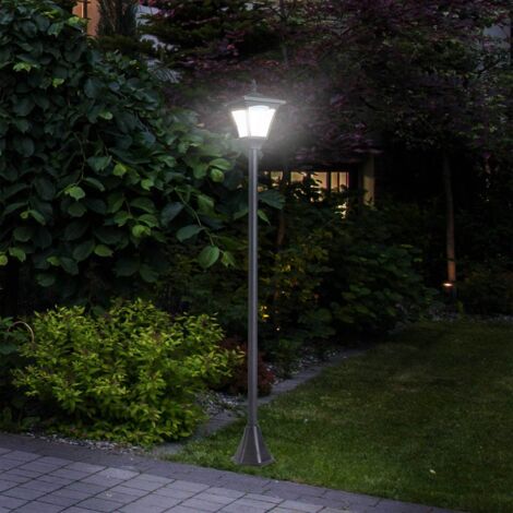 Lanterne Solaire de Jardin avec LED 30 Lumens, IP40, 15x15x120 cm, Éclairage de Chemin Élégant pour Allée et Terrasse, Décoration Extérieure Moderne, Noir