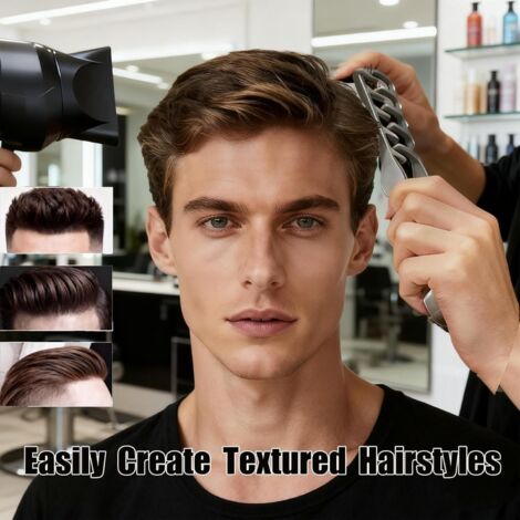 Lot de 2 Pinces à Cheveux Volumisantes pour Homme, Texture de Qualité Professionnelle pour une Frange Moelleuse et du Volume aux Racines, Gris (1/5)