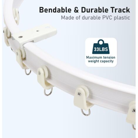 35 Pièces Rail De Rideau De Plafond Flexible - Rouleaux à Deux Roues Pour Rideaux Lourds - Compatible Rails En I