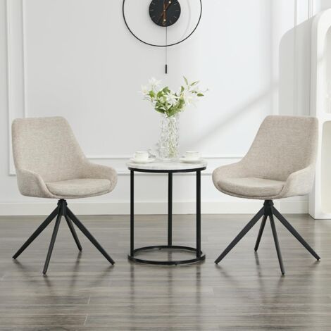 Ensemble table et chaises de salle à manger deux pièces, chaise de cuisine pivotante, chaises de salle à manger modernes rembourrées, convenant à la salle à manger, au salon, au bureau, gris. (1/5)