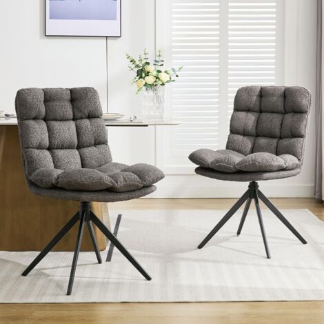 Ensemble table et chaises de salle à manger 2 pièces, chaises de cuisine pivotantes avec coussins amovibles, chaises de salle à manger rembourrées modernes pour salle à manger, salon, bureau, gris (1/5)