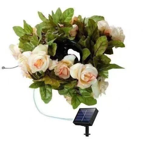 Guirlande lumineuse LED solaire étanche pour chambre/jardin, en forme de rosier grimpant. (1/5)