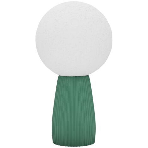 Lampe de table en forme de lune, 3 couleurs et 10 niveaux de luminosité, en ABS, Ø15 x 28 cm, blanc et vert foncé (1/5)
