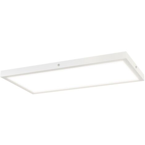 Lot de 2 plafonniers LED fins et minimalistes à couleur réglable, en acier et plastique, 60 x 30 x 3,7 cm, blanc (1/5)