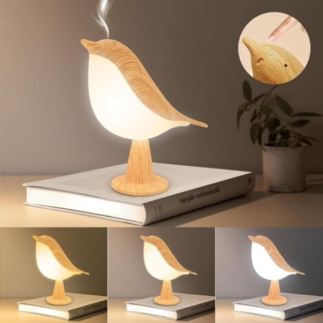 Lampe de chevet tactile sans fil – 3 modes dimmables – Autonomie jusqu'à 4h – Fonction diffuseur d'arômes – Décoration intérieure