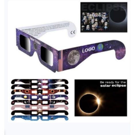 Lot de 8 lunettes éclipse solaire en carton – Observation du soleil – Accessoires astronomie – Multicolore