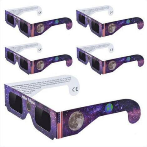 10 Paires de Lunettes de Protection Solaire en Carton avec Monture - Observation Sûre des Éclipses