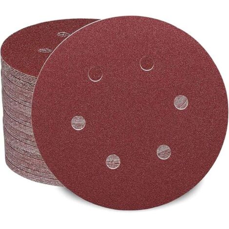 Sunxury – Lot de 100 disques abrasifs 150mm – Assortiment grains P40 à P1000 – Pour ponçage bois, métal, plastique – Compatible ponceuses orbitales (1/5)