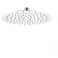 Wiltec – Pommeau de douche rond 25 cm – Acier inoxydable 304 – 126 buses – Effet pluie – Articulation pivotante pour direction ajustable
