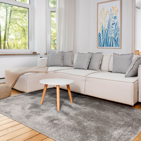 ASTRA Tapis « Stevie » gris 120 x 180 cm poils courts moelleux (1/5)