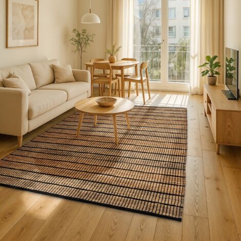 SCHÖNER WOHNEN Tapis «Nalaya» brun/noir 160x230cm avec sous-tapis