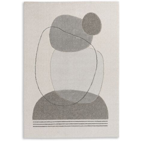 SW Tapis «Amaze» sable cercles 140 x 200 cm Tapis à poils doux (1/4)