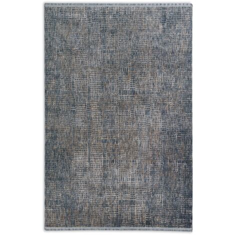 ASTRA Tapis «Sarezzo» Grille bleue 80 x 150 cm Tapis à poils doux (1/5)