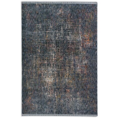 ASTRA Tapis «Sarezzo» Grille bleu 80 x 150 cm Tapis à poils doux (1/5)