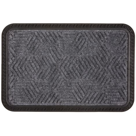 Paillasson extérieur et intérieur - 25 x 60 cm Motif gris (1/4)