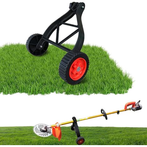 Roues de Support pour Coupe-Bordures, Roues de Support Ajustables,Accessoire pour débroussailleuse (Black)