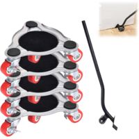 Kit de roulettes pour Meubles Charge Lourde, Charge de 400 kg, Kit Demenagement, Souleve Meuble, roulettes Pivotantes avec Frein, Planche Roulette Demenagement pour Canapé, Commodes