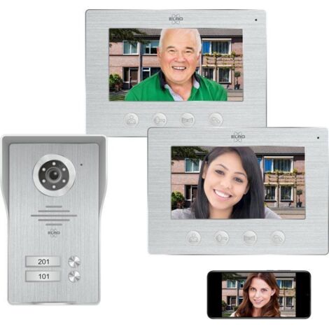 ELRO DV4000IP2 Interphone porte vidéo IP Wifi - 2 appartements - Caméra Full HD 1080P avec vision nocturne - câble 4 fils