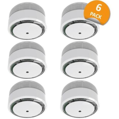 ELRO FS8010 Mini détecteur de fumée - Conception compacte - Batterie 10 ans - EN 14604 - 6 Pièces