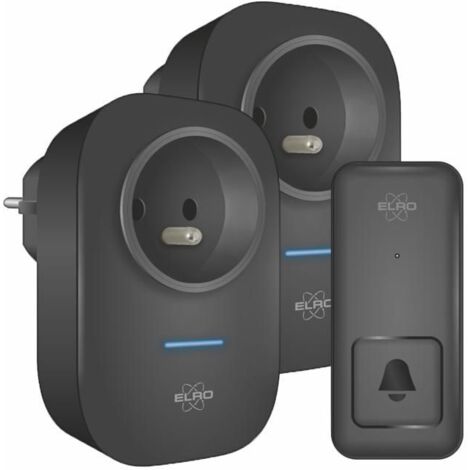Kit Sonnette Sans Fil - ELRO - DB4000PF - 2 Récepteurs Plug-in - 64 Mélodies - Étanche IP44