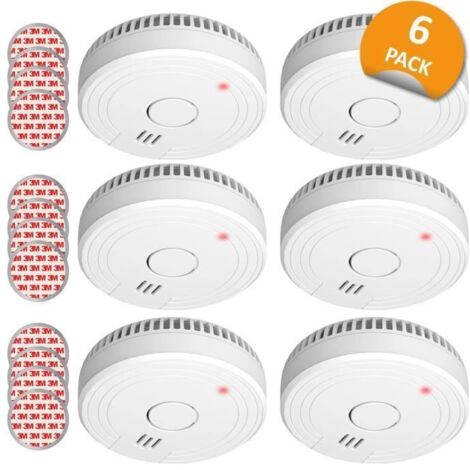 Pack de 6 Détecteurs de fumée ELRO FS1805 avec aimant et batterie de 5 ans - Blanc
