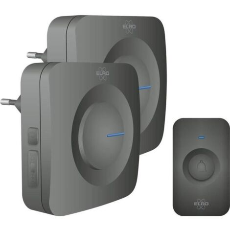 Sonnette de porte sans fil ELRO DB3000 - 2x Récepteur Plug-in - 64 Mélodies - Distance sans fil : 300m - Noir (1/4)