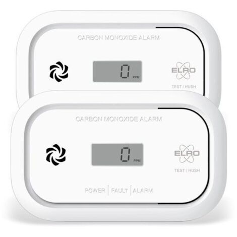 Pack de 2 Détecteurs de Monoxyde de Carbone ELRO FC5003  Capteur 10 Ans  avec Affichage  2 Pièces
