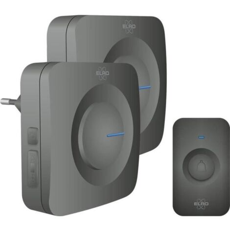 ELRO DB3000 Sonnette de porte sans fil - 1x récepteur à piles + 1x Plug-in - 64 Mélodies - Distance sans fil : 300m - Noir (1/4)