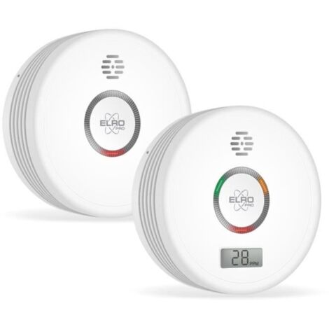 ELRO FF4910 PRO Kit anti-incendie - Détecteur de fumée & détecteur de monoxyde de carbone avec pile de 10 ans