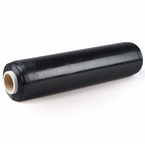 Lot de 6 Film étirable cast manuel opaque noir 450mm x 270m 17µ sécurité antivolume