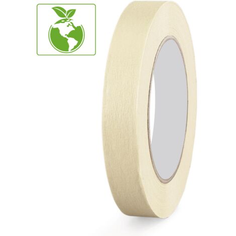 Lot de 36 Ruban papier adhésif de masquage caoutchouc naturel 25mmX50M Blanc crème