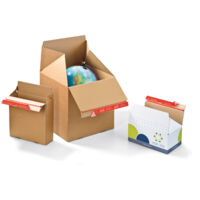 Lot de 20 Caisse carton palettisable à fond automatique 14,5 x 9,5 x 14 cm