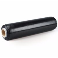 Lot de 6 Film étirable cast manuel opaque noir 450mm x 250m 23µ charges lourdes