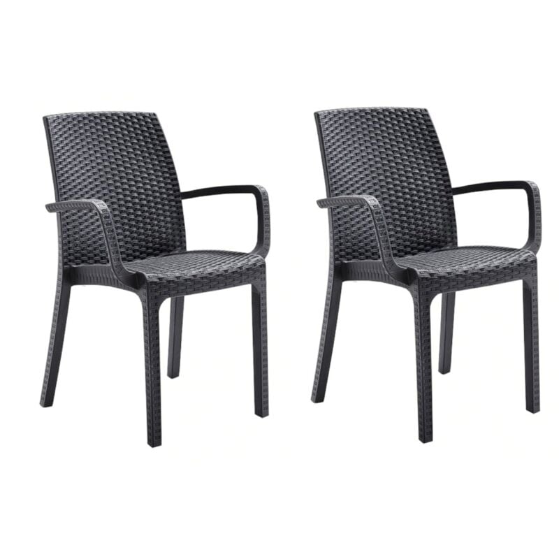 ACQUAL in rattan naturale e struttura in alluminio nero sedia per esterno o  interno