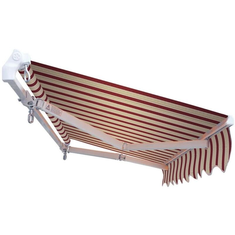 TENDA SOLE AVVOLGIBILE BALCONE BARRA QUADRA 4x3 RIGATA BEIGE BORDEAUX 1815