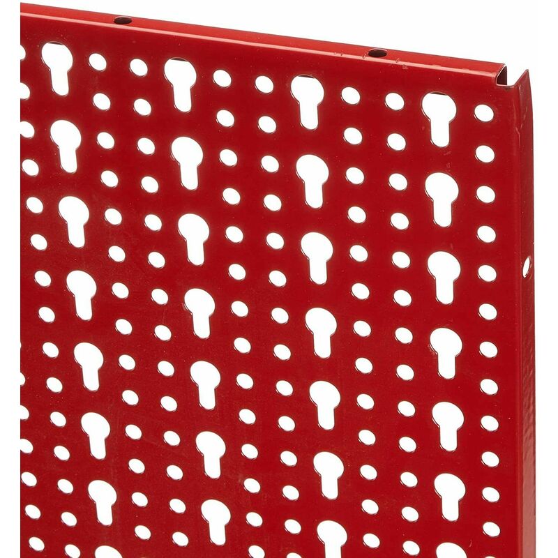 Organizer per pannelli forati controllo a parete 120x60cm Kit di attrezzi  Standard per pannelli forati in metallo con Toolboard rosso e accessori neri