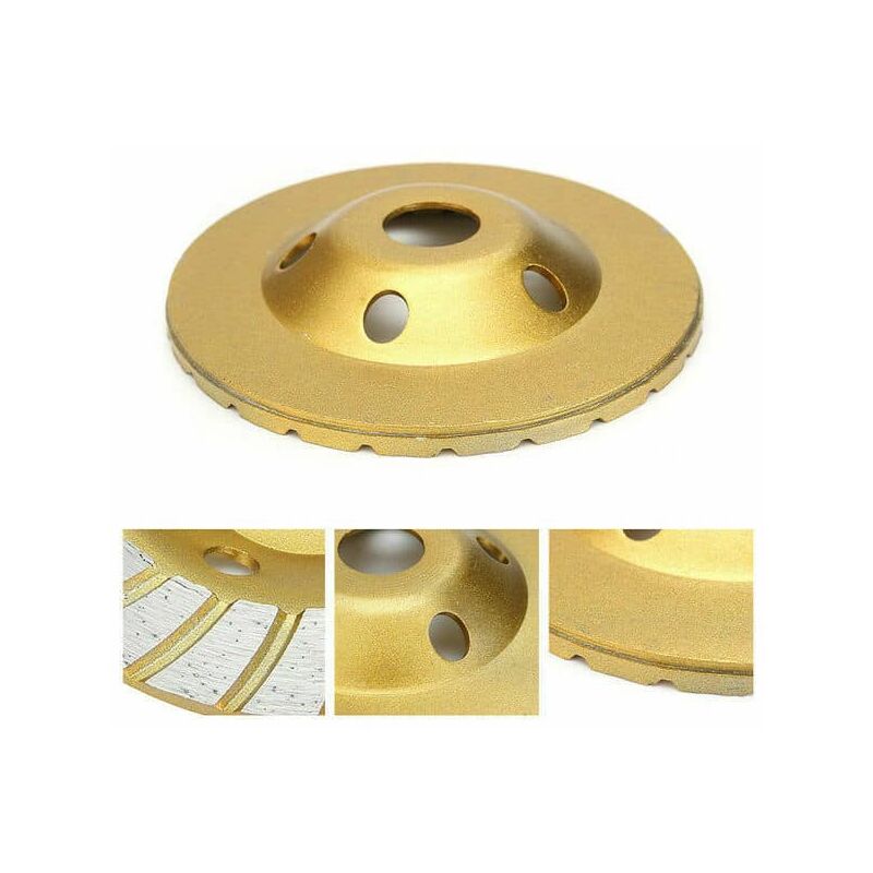 Mola Diamantata A Tazza 100 Mm Per Smerigliatrice | Disco Rettificante 8 Fori Per Cemento E Granito, Segmenti In Diamante