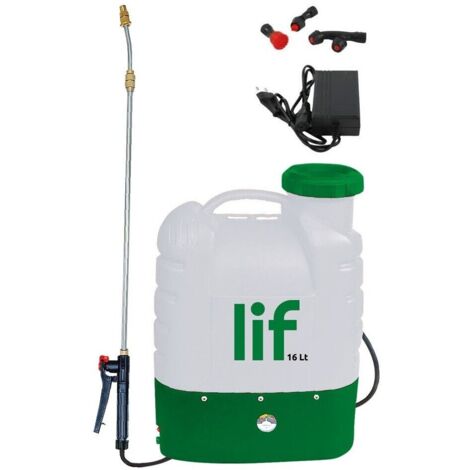 POMPA IRRORATRICE ZAINO SPALLA ELETTRICA BATTERIA 12V16LT NEBULIZZATORE LIF