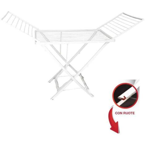 STENDIBIANCHERIA STENDINO PIEGHEVOLE CON RUOTE BALCONE ESTERNO 18 METRI MT 400DU