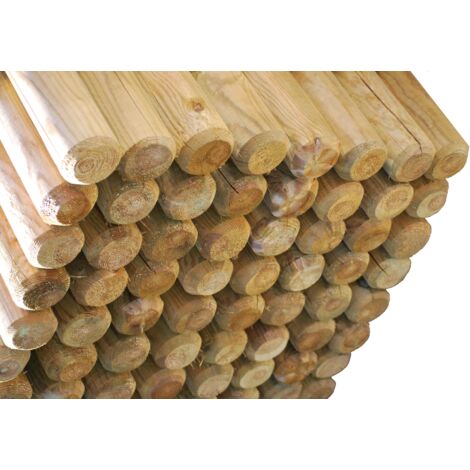 Pali In Legno Di Pino Senza Punta Impregnati Con Due Fori ø 2 Per Recinzioni Corda Diametro 8cm H100cm - Foto 8