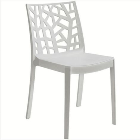 SEDIA POLIPROPILENE SEDIE BAR RISTORANTE GIARDINO INTERNO ESTERNO BIANCO MTX