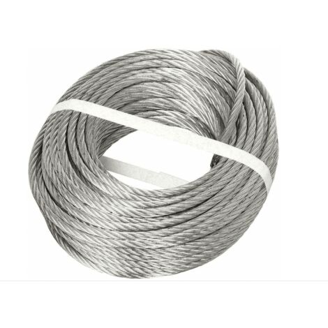 FUNE COMMERCIALE CAVO CORDA ACCIAIO ZINCATO 72 FILI 10 MT 4MM 1450KG PARANCO 066